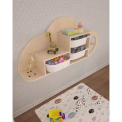 Lasten seinähylly Linento Furniture Cloud, leveys 98cm, koivuvaneri