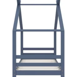 Lasten sängynrunko harmaa täysi mänty 80x160 cm