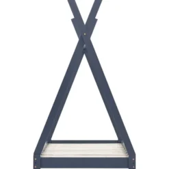 Lasten sängynrunko 70x140 cm harmaa täysi mänty
