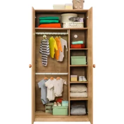 Lasten vaatekaappi Linento Furniture Mocha, 93cm, puukuvioitu