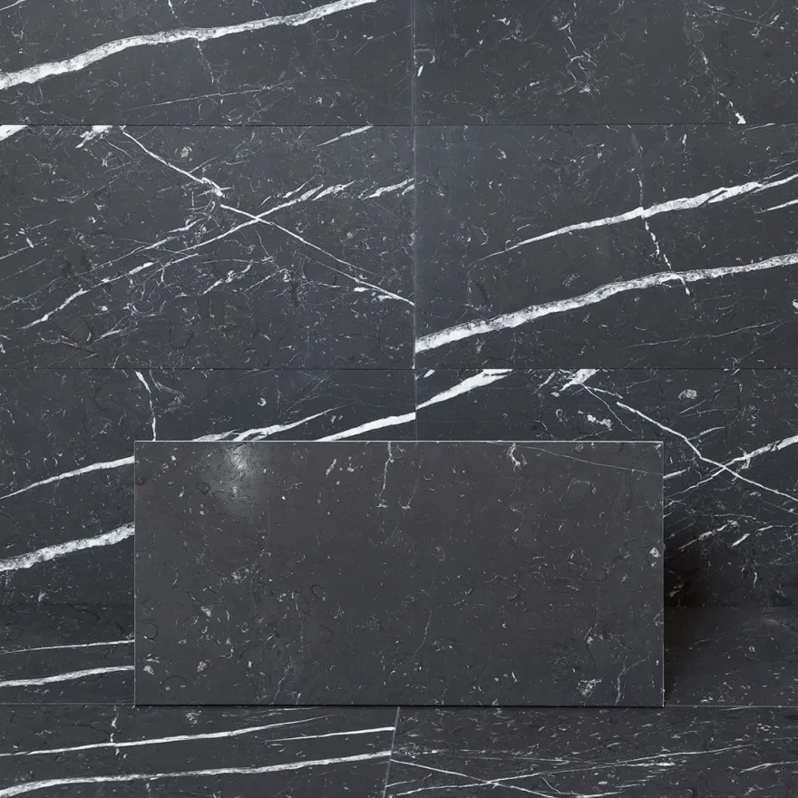 Lattialaatta Arredo Nero Marquina 30.5x61cm, himmeä, musta