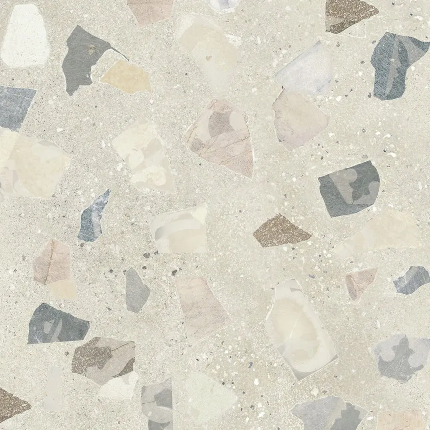 Lattialaatta Pukkila Retro Terrazzo, 60x60cm, matta, lasittamaton, R10B, rektifioitu