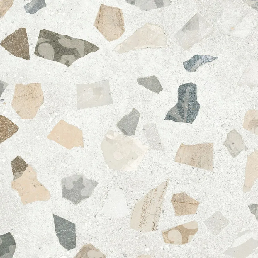 Lattialaatta Pukkila Retro Terrazzo, 60x60cm, matta, lasittamaton, R10B, rektifioitu