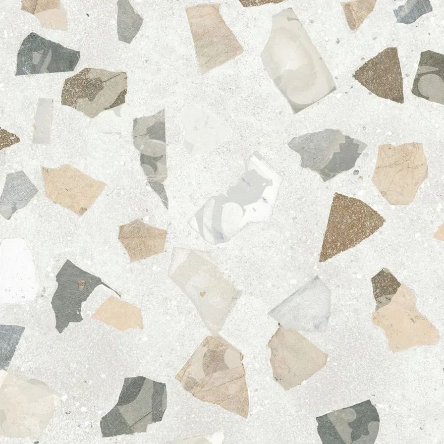 Lattialaatta Pukkila Retro Terrazzo, 60x60cm, matta, lasittamaton, R10B, rektifioitu