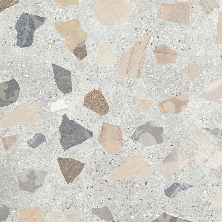 Lattialaatta Pukkila Retro Terrazzo, 60x60cm, matta, lasittamaton, R10B, rektifioitu