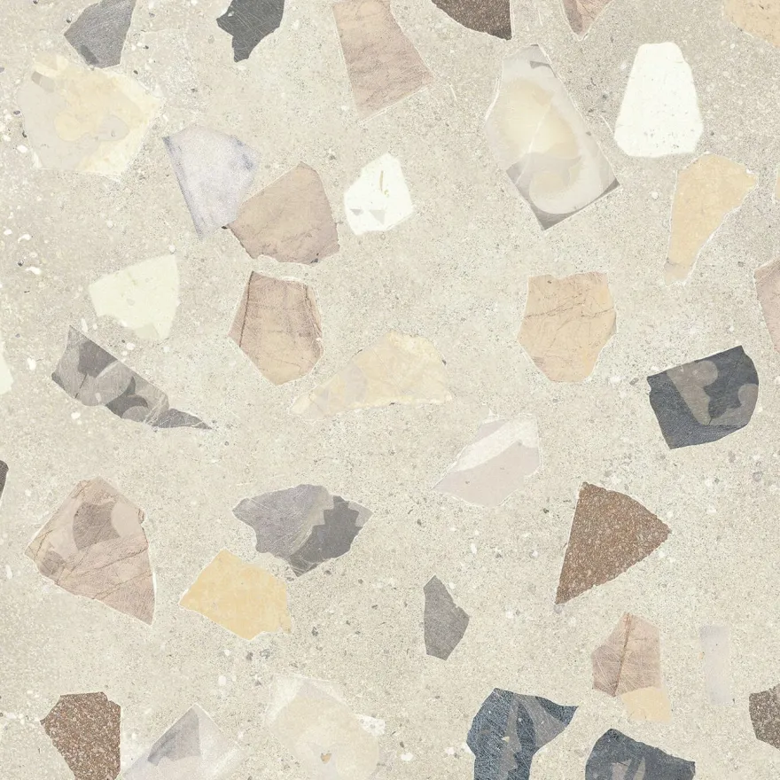Lattialaatta Pukkila Retro Terrazzo, 60x60cm, matta, lasittamaton, R10B, rektifioitu