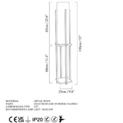 Lattiavalaisin Linento Lighting 81XX, 130cm