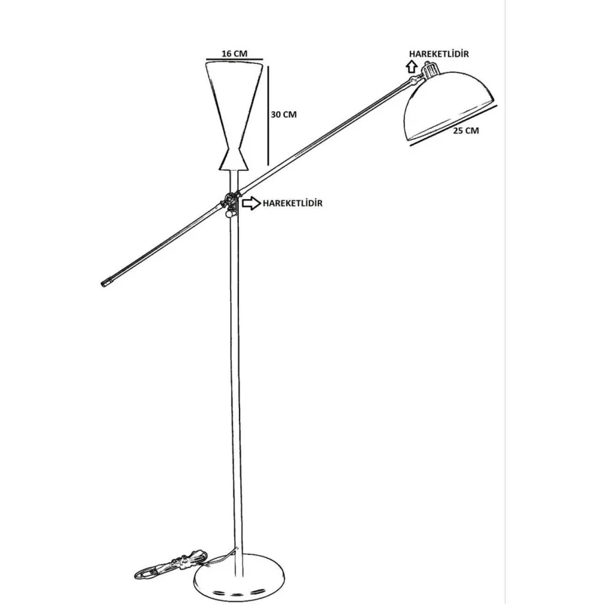 Lattiavalaisin Linento Lighting Toronto, 170cm, kulta