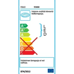 LED-alasvalo Eglo Pineda 12W, Ø102mm, IP44, kromi 95888