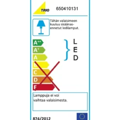 LED-alasvalo Trio Pamir, 85x54x85mm, IP23, mattavalkoinen