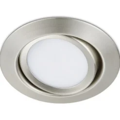 LED-alasvalo Trio Rila, ø82x34mm, IP20, harjattu teräs