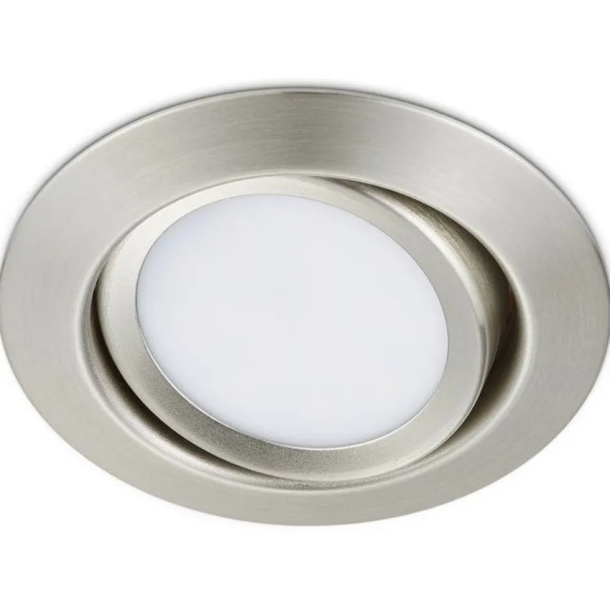 LED-alasvalo Trio Rila, ø82x34mm, IP20, harjattu teräs
