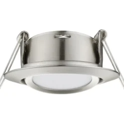 LED-alasvalo Trio Rila, ø82x34mm, IP20, harjattu teräs