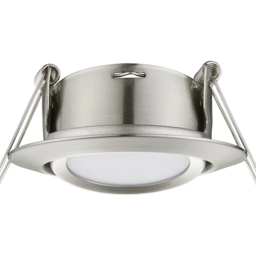 LED-alasvalo Trio Rila, ø82x34mm, IP20, harjattu teräs