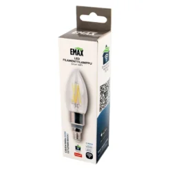 LED-filamenttilamppu Emax Smart Home WIFI, C35/E14, 5.5W, 500lm, CCT 2700-6500K, himmennettävä