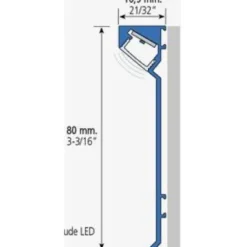 LED-jalkalistan päätypala Euroshrink F-320A, alumiini, mattahopea