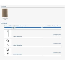 LED-jalkalistan päätypala Euroshrink F-320A, alumiini, mattahopea