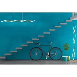 LED-kattovalaisin Aneta Lighting Swirl 109, teräs/valkoinen