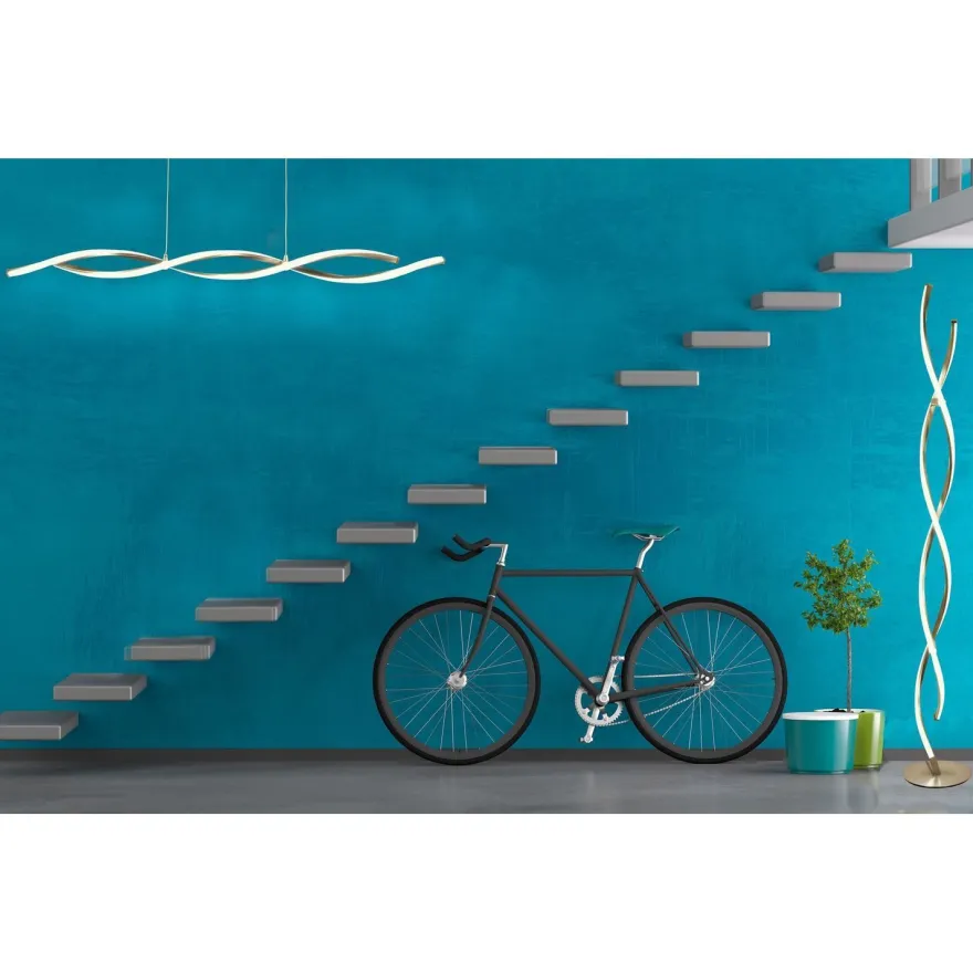LED-kattovalaisin Aneta Lighting Swirl 109, teräs/valkoinen