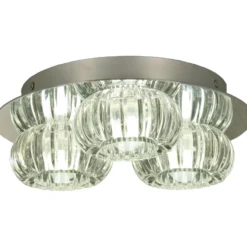 LED-kattovalaisin Aneta Lighting Sorrento, 3-osainen, IP44, kirkas/kromi