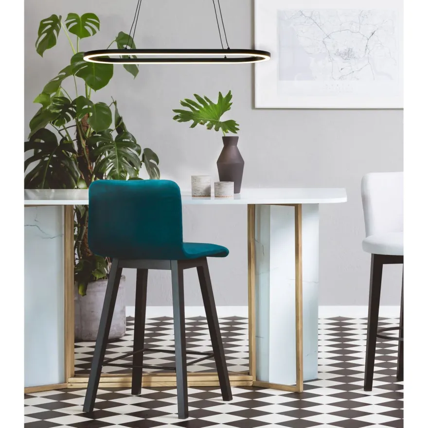 LED-kattovalaisin Aneta Lighting Oda, soikea, 75x30cm, musta