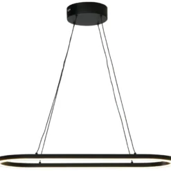 LED-kattovalaisin Aneta Lighting Oda, soikea, 75x30cm, musta