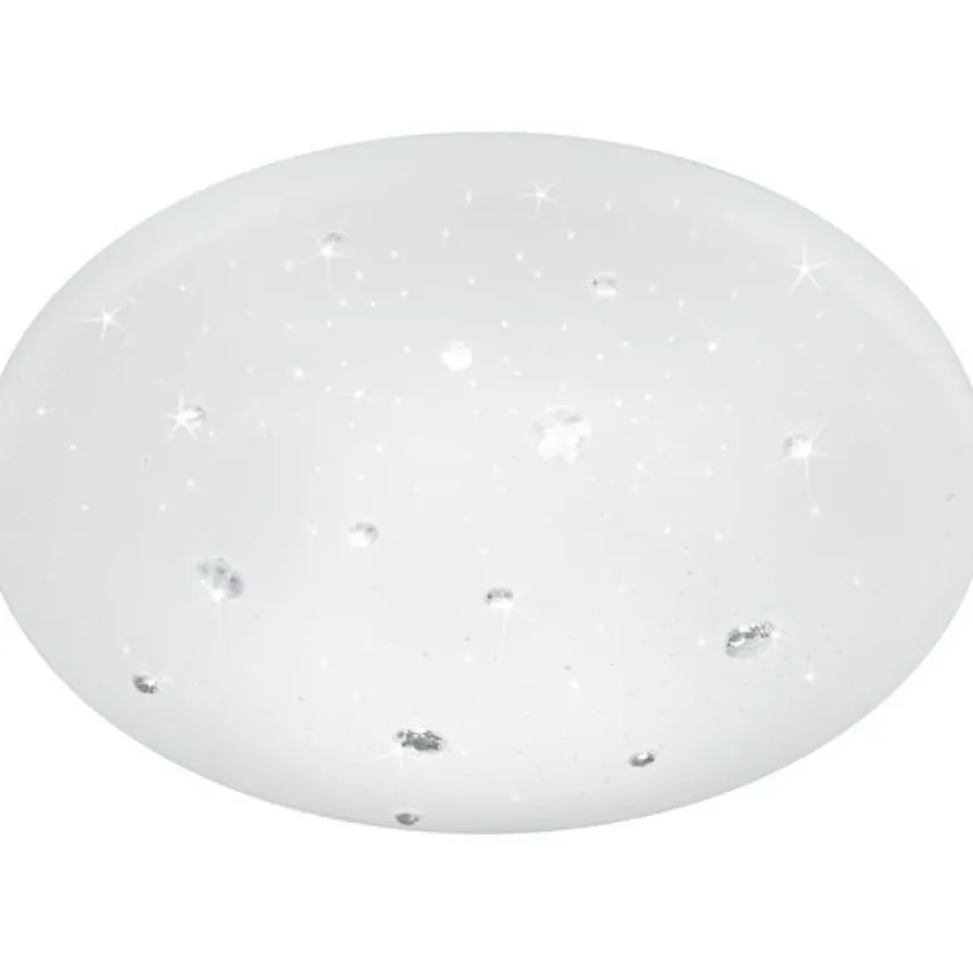 LED-kattovalaisin Trio Achat, ø275x90mm, IP44, valkoinen, starlight