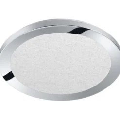 LED-kattovalaisin Trio Cesar, ø260x30mm, IP44, kromi