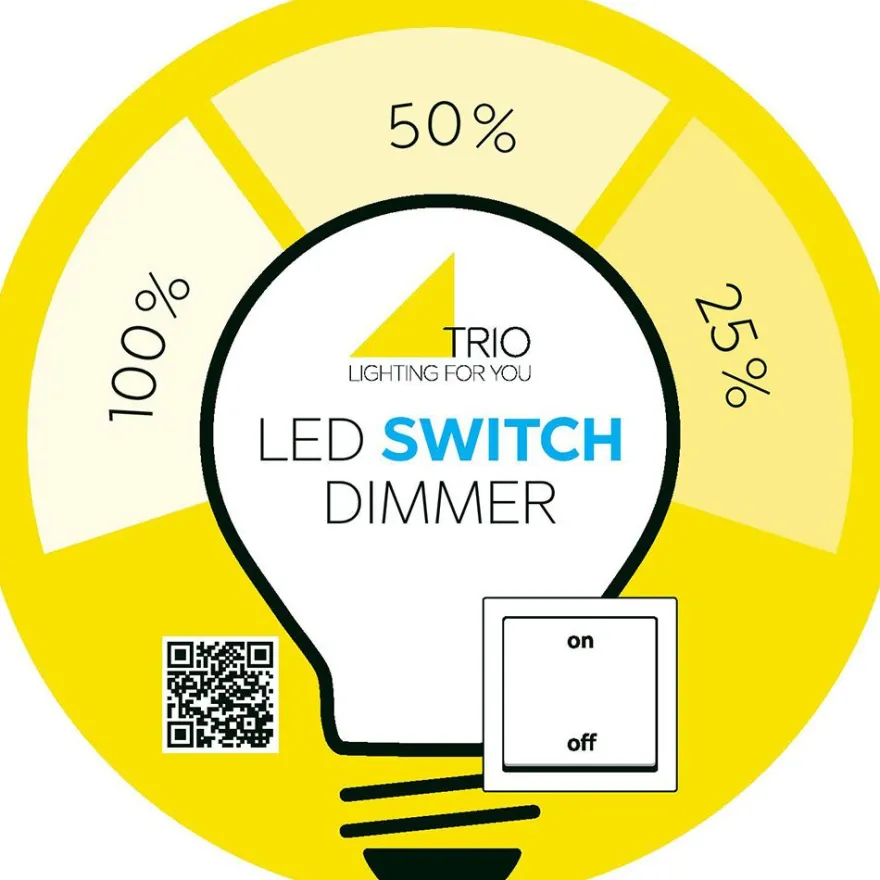 LED-kattovalaisin Trio Cesar, ø260x30mm, IP44, kromi