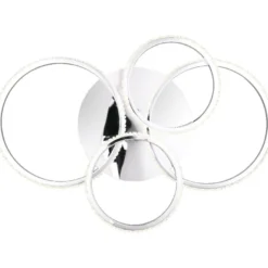 LED-kattovalaisin Trio Cires, kromi/kristalliefekti, 4000K