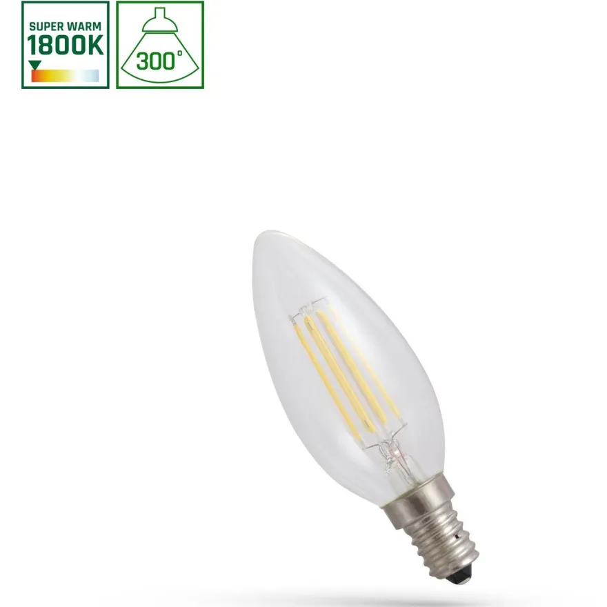 LED-kynttilälamppu Spectrum E14 4W 230V 1800K
