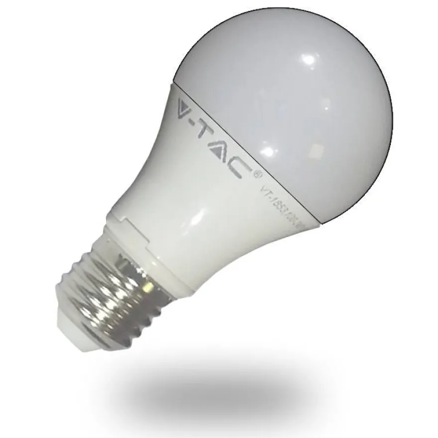LED-lamppu A60 V-TAC VT-1853, 10W, 230V, 2700K, 806lm, IP20, Ø 60mm
