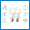 LED-älypolttimo WiZ, Wi-Fi, 2700-6500K, 8W, E27, 2kpl