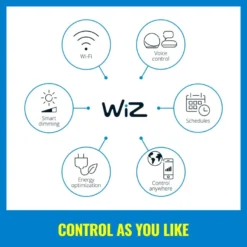 LED-älypolttimo WiZ, Wi-Fi, 2700-6500K, 8W, E27, 2kpl