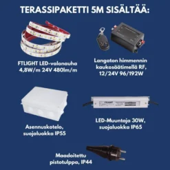 LED-nauhapaketti terassille FTLIGHT, himmennettävä, 5m