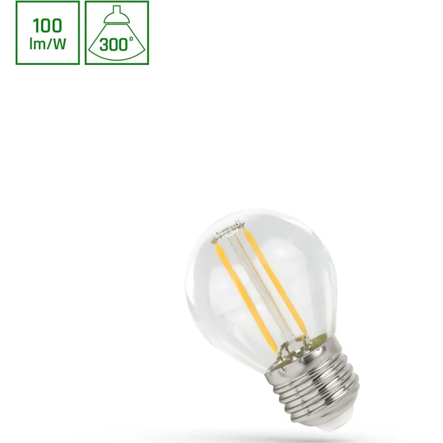LED-pallolamppu Spectrum E27 1W 230V 2700K kirkas
