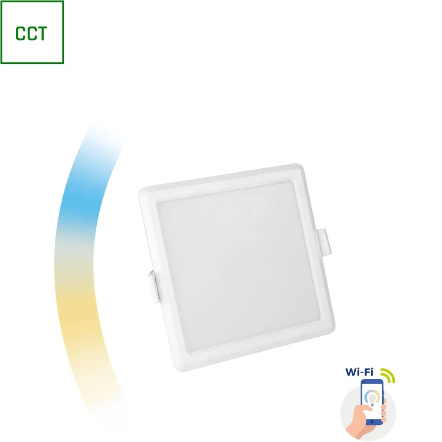 LED-paneeli Spectrum Algine Cct+Dim Wi-Fi Smart neliö upotettava, valkoinen, eri kokoja