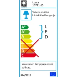 LED-peilivalaisin Aneta Lighting Lucca, IP44, musta