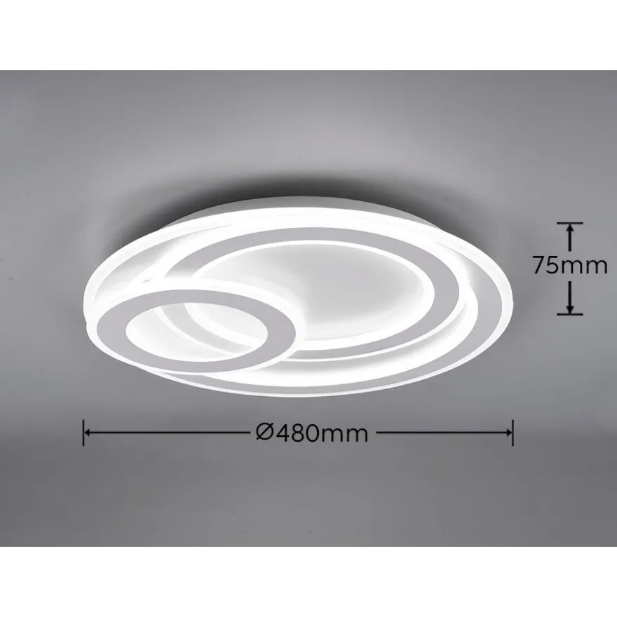 LED-plafondi Trio Mita, Ø50cm, mattavalkoinen