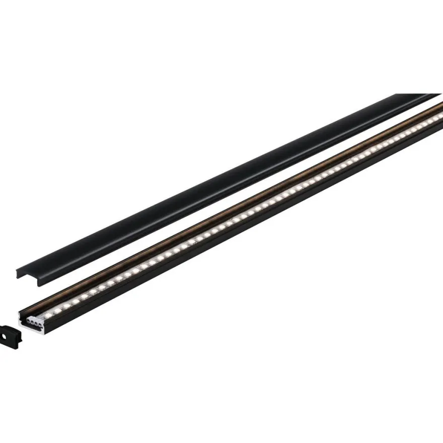 LED-profiili diffuusorilla Paulmann Base, musta, eri kokoja