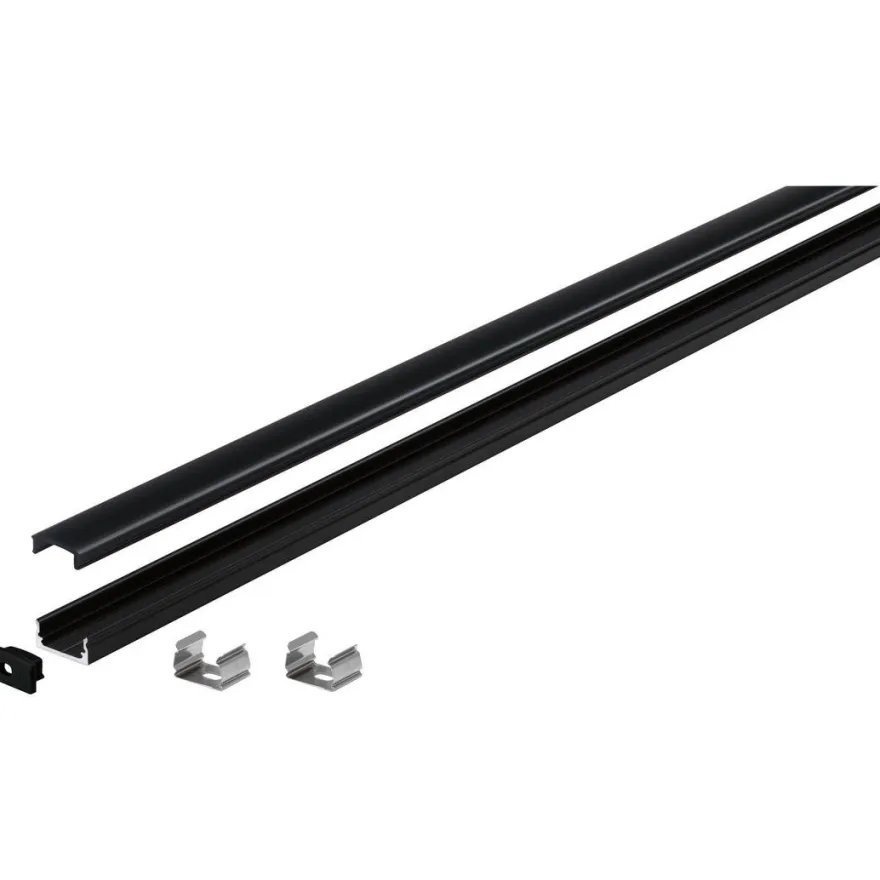 LED-profiili diffuusorilla Paulmann Base, musta, eri kokoja