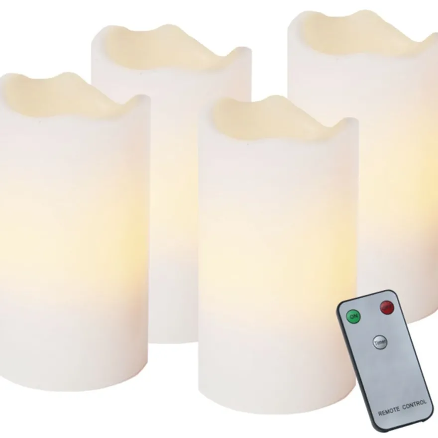 LED-pöytäkynttilä Star Trading Advent, 10cm, valkoinen, 4 kpl + kaukosäädin
