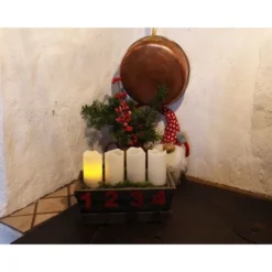 LED-pöytäkynttilä Star Trading Advent, 10cm, valkoinen, 4 kpl + kaukosäädin