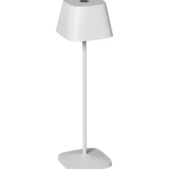 LED-pöytävalaisin Konstsmide Capri, ladattava, valkoinen