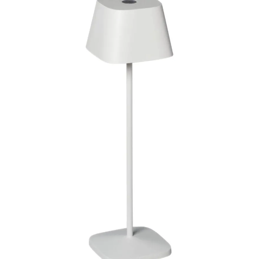 LED-pöytävalaisin Konstsmide Capri, ladattava, valkoinen