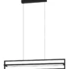 LED-Riippuvalaisin Eglo Siberia, 34W, 78x16cm, kaukosäädin, musta/valkoinen