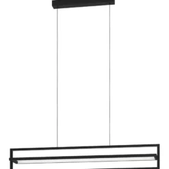 LED-Riippuvalaisin Eglo Siberia, 34W, 78x16cm, kaukosäädin, musta/valkoinen