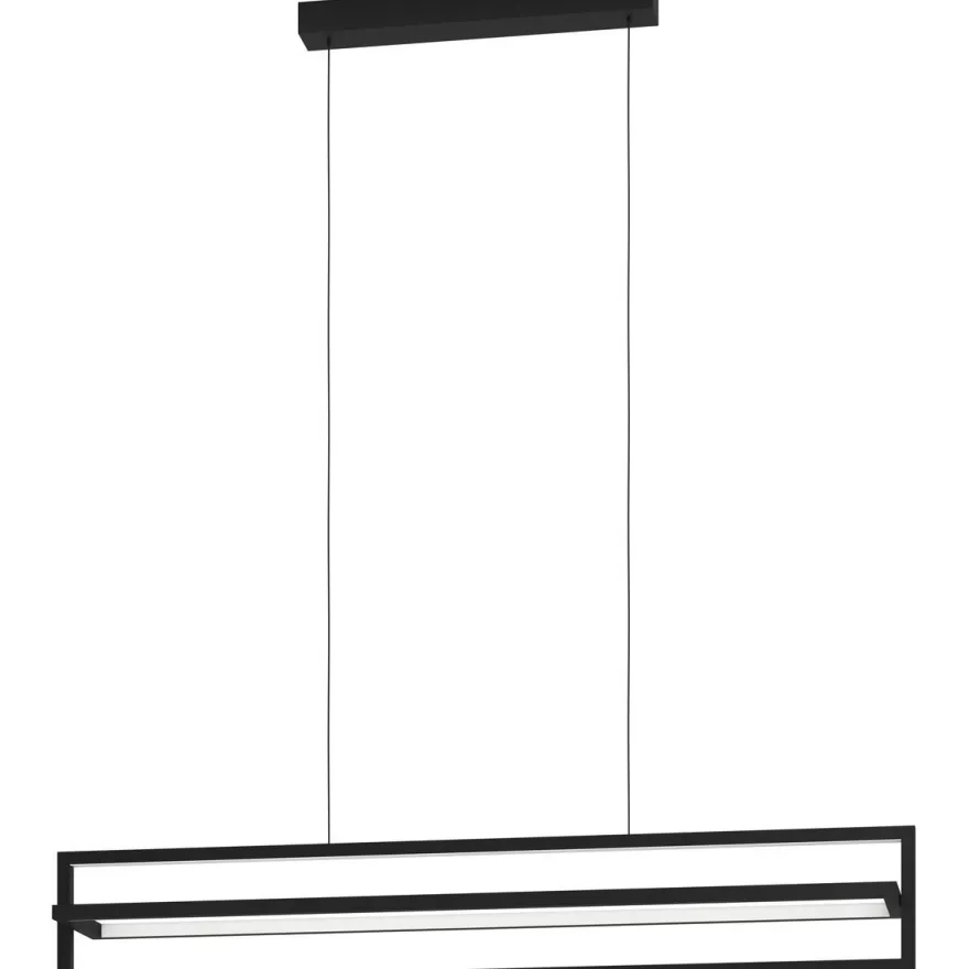 LED-Riippuvalaisin Eglo Siberia, 34W, 78x16cm, kaukosäädin, musta/valkoinen