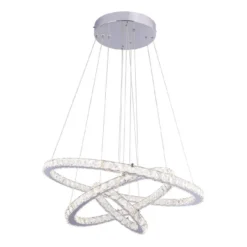 LED-riippuvalaisin Globo Marylin, Ø70cm, 76W, kromi