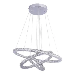 LED-riippuvalaisin Globo Marylin, Ø70cm, 76W, kromi